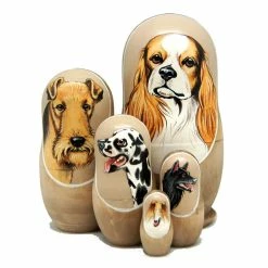 Deals ❤️ G. DeBrekht Designocracy Cavalier King Charles Spaniel 🐶 Dog 5-Piece Russian Matryoshka Nested Doll 😀
