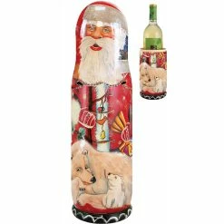 Discount 🌟 G. DeBrekht Designocracy Santa Polar Bears Wine Bottle Box Gift Box G.DeBrekht 🔔
