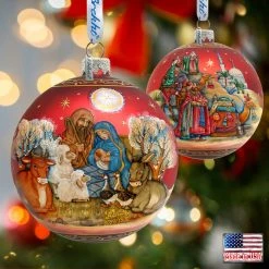 Best deal ⌛ G. DeBrekht Designocracy Story of Nativity Glass Ornament, handpainted LE G.DeBrekht ✨