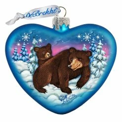 G. DeBrekht Sales 13 Wholesale 🧨 G. DeBrekht Designocracy Black Bears Family Heart Glass Ornament by G Debrekht 😍