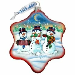 G. DeBrekht Sales 19 Discount 👍 G. DeBrekht Designocracy Village Celebration Snowman Glass Ornament by G Debrekht ✔️
