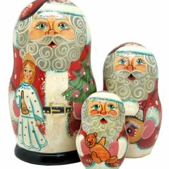 Wholesale 😀 G. DeBrekht Designocracy Santa with Angel 3-Piece Nested Doll G.DeBrekht ✨