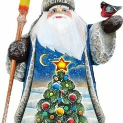 Best Sale 😉 G. DeBrekht Designocracy Woodcarved Handpainted 🎁 Christmas Tree Santa G.DeBrekht 🛒