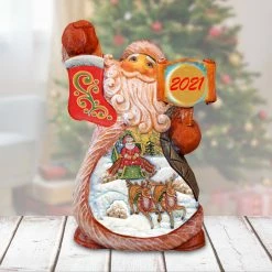 Best deal ⭐ G. DeBrekht Designocracy Santa Village Sleigh Ride Handpainted G.DeBrekht ❤️