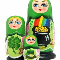 Buy 🎁 G. DeBrekht Designocracy Irish Luck 3-piece Russian Matreshka Nested Doll 🔥